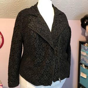 Black lace Motorcycle jacket by Lane Bryant